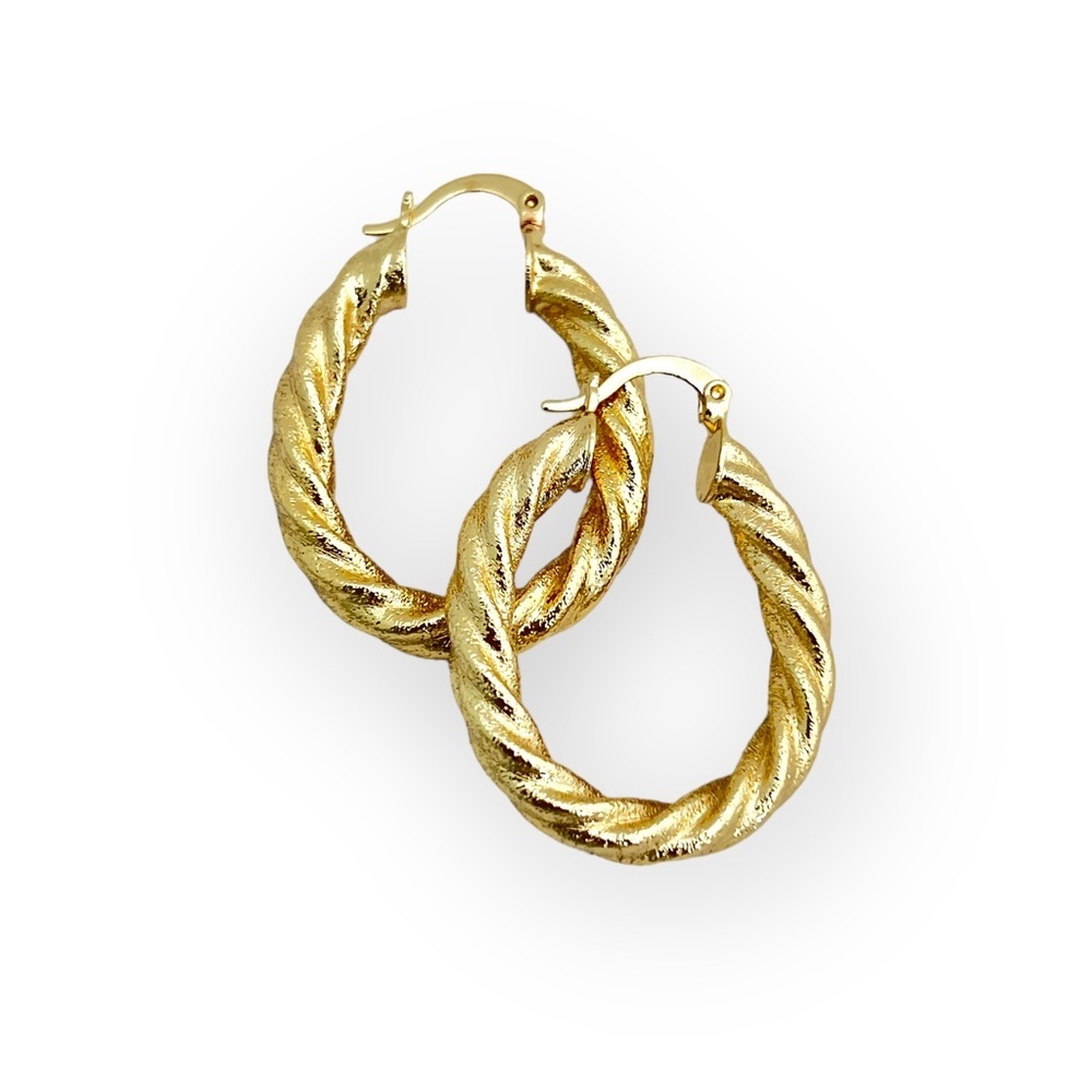 Torsal Oval Shape gold filled hoops earrings